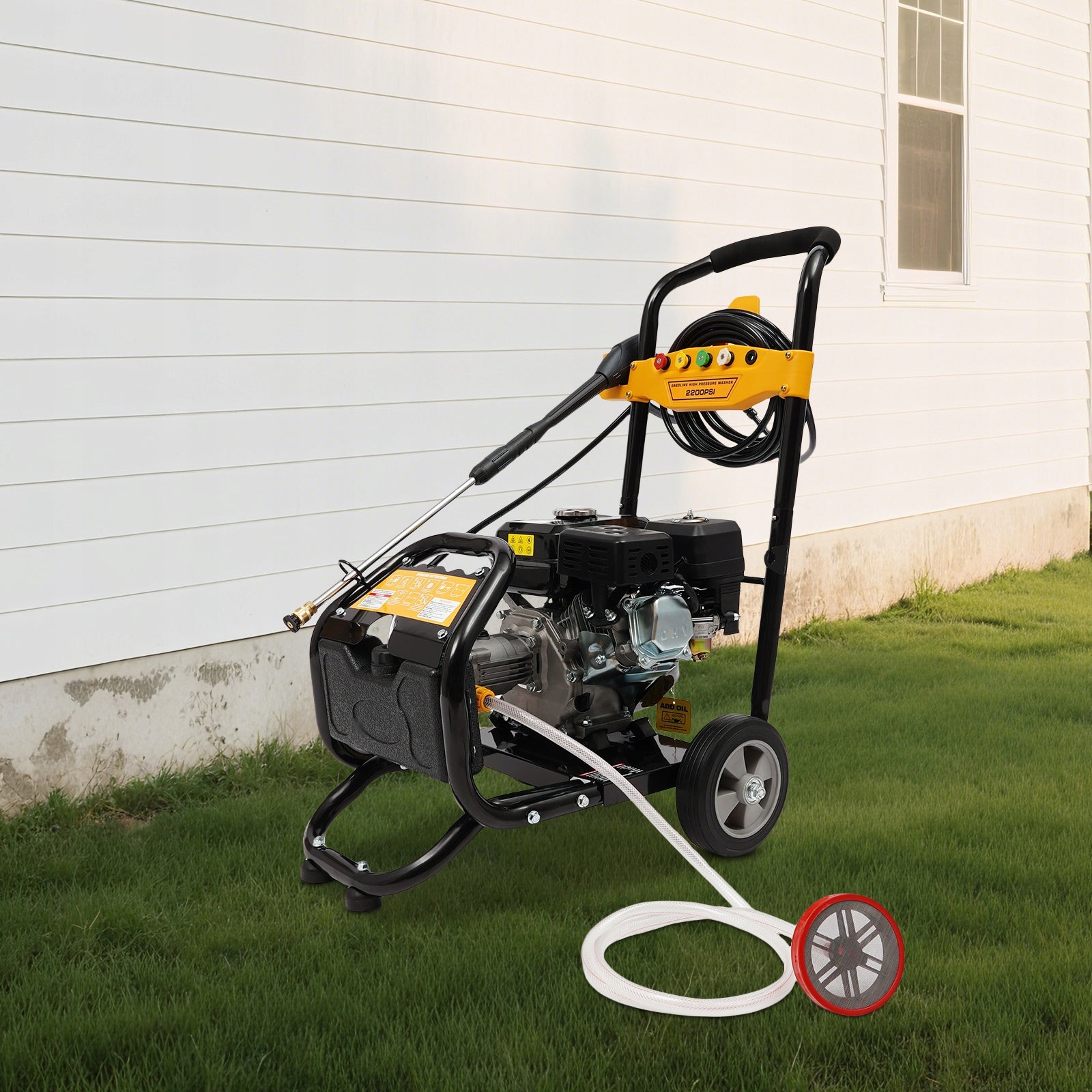GASOLINE HIGH PRESSURE WASHER 150 BAR 7.5HP WITH HOSE 9LPM Packaging status original