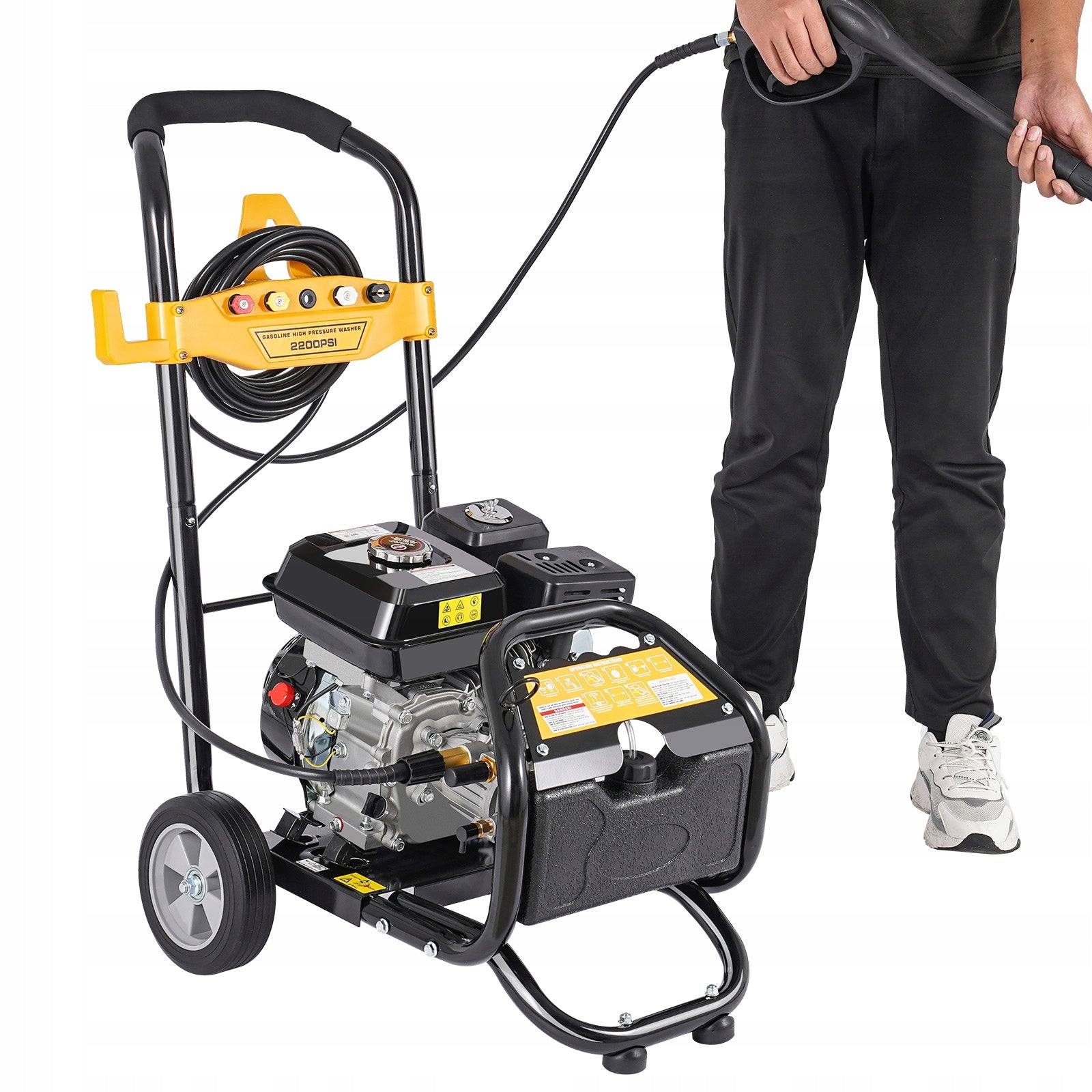 GASOLINE HIGH PRESSURE WASHER 150 BAR 7.5HP WITH HOSE 9LPM