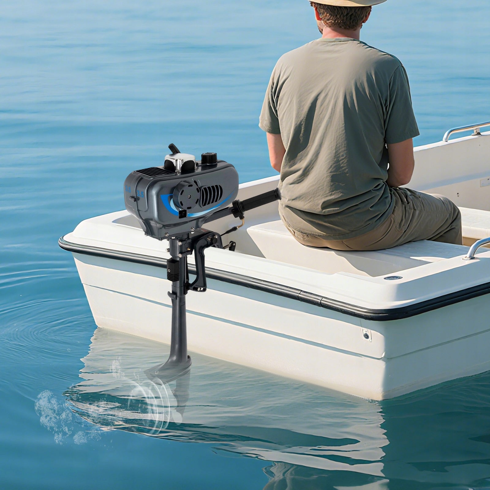 GASOLINE OUTBOARD ENGINE 2.5KW 3.5HP, 2-STROKE WATER+AIR COOLING Packaging status original