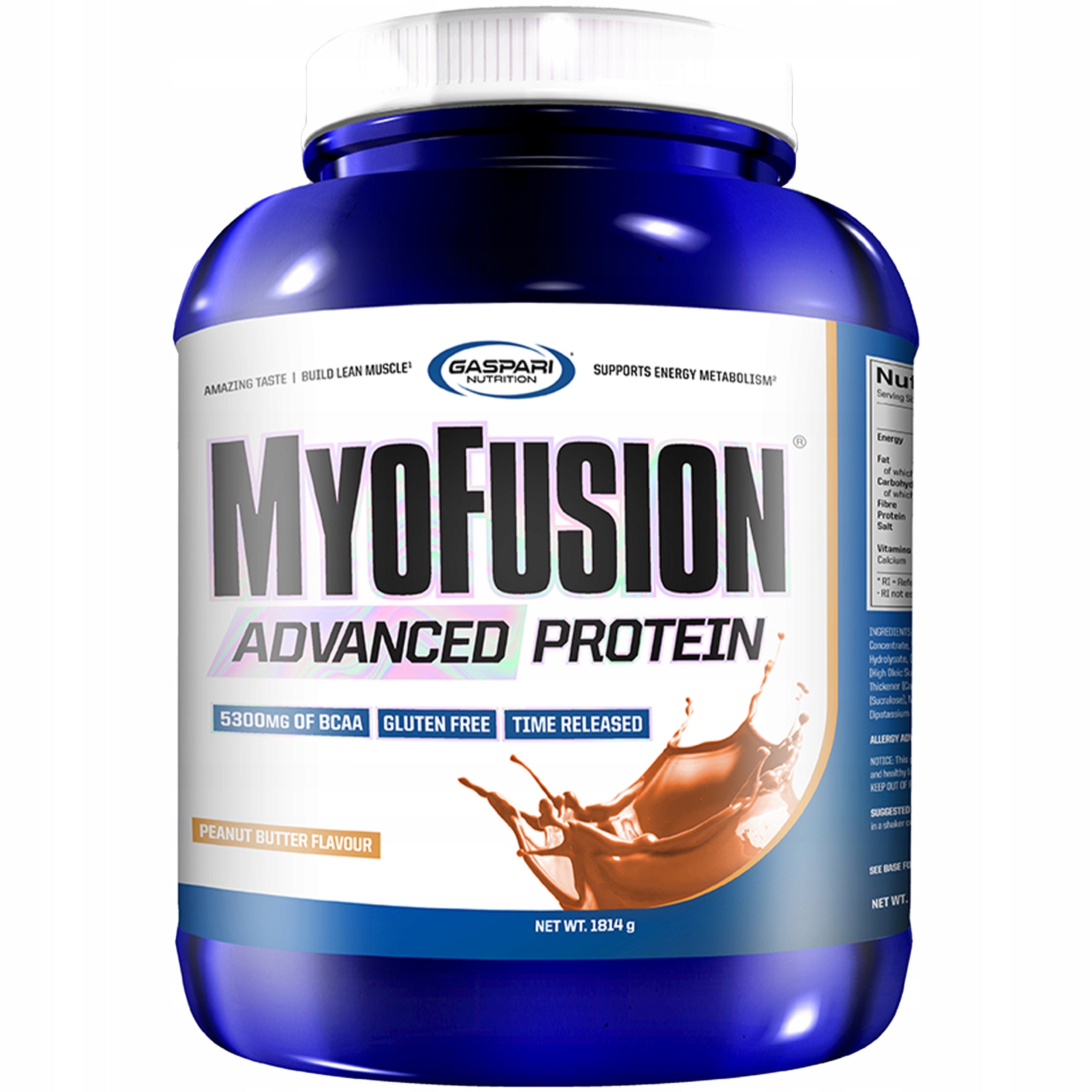 GASPARI MYOFUSION Protein 1814g WPC WPI WPH Peanut Butter 52 Servings