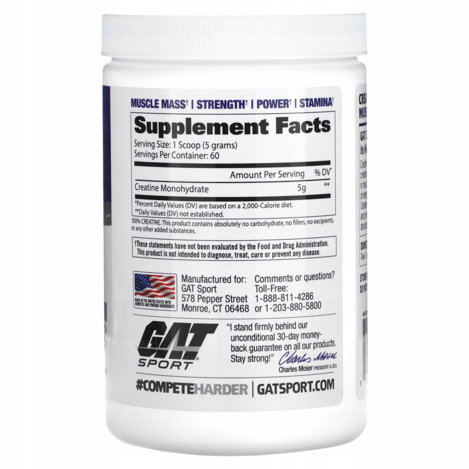 GAT, Creatine, tasteless, 300 g Expiration date at least 3 months from the date of purchase