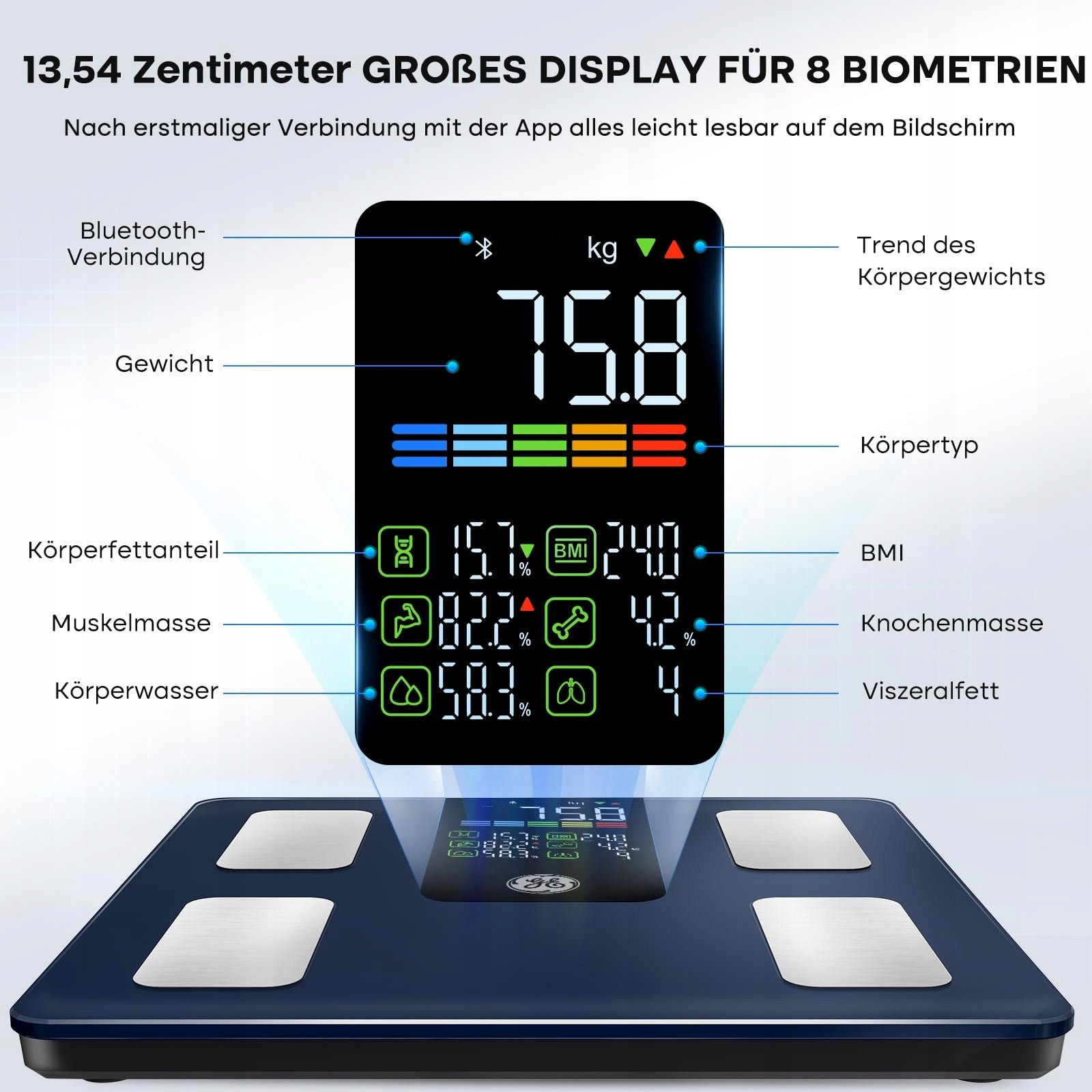 GE Bathroom Scale Digital Body Analysis Bluetooth App 220kg Brand no brand