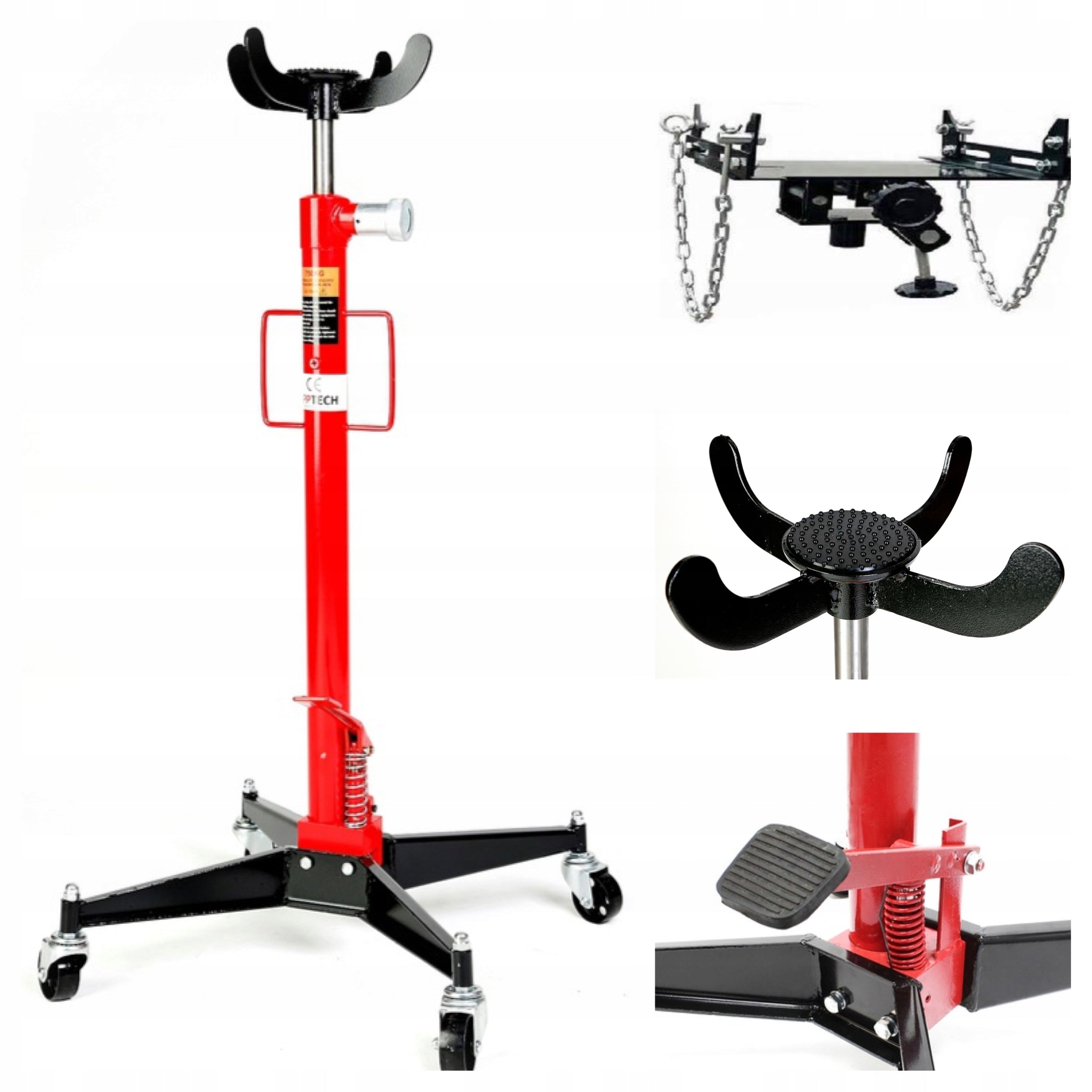 GEARBOX LIFTER 750KG+ADAPTER 2 FUNCTION+RUBBER SOLID 3/4TONS