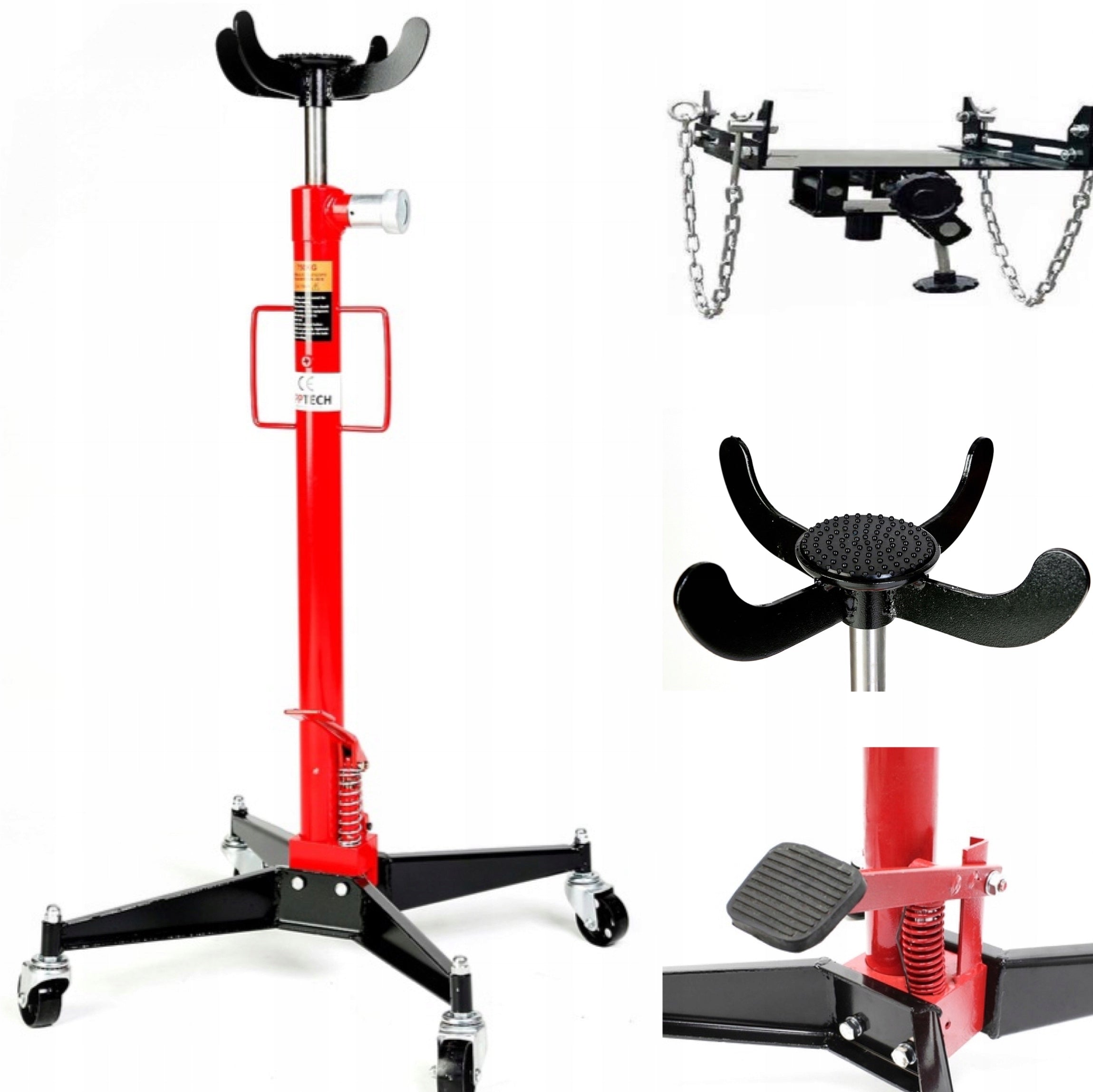 GEARBOX LIFTER 750KG+ADAPTER 2 FUNCTIONS+RUBBER SOLID 750KG