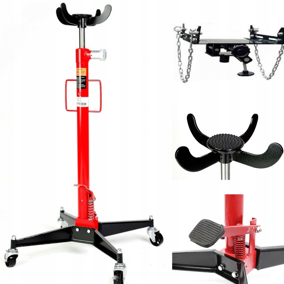GEARBOX LIFTER 750KG+ADAPTER 2 FUNCTIONS+RUBBER SOLID 750KG