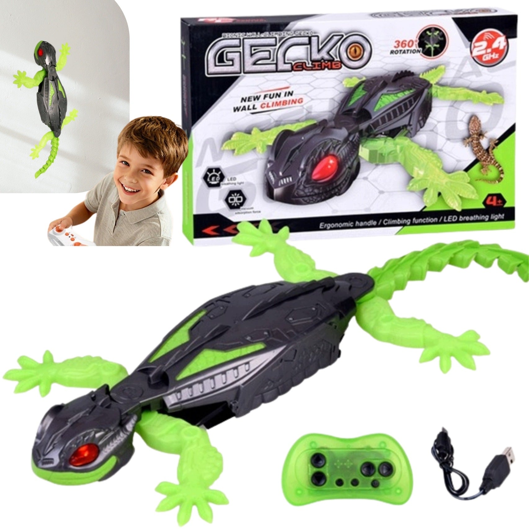 GECKO LIZARD REMOTE CONTROLLED WALKING ON WALLS INTERACTIVE REMOTE CONTROL