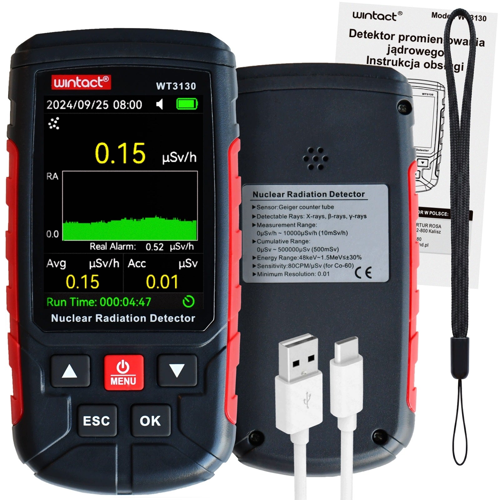 GEIGER COUNTER DOSIMETER PERS. NUCLEAR RADIATION METER BETA GAMMA