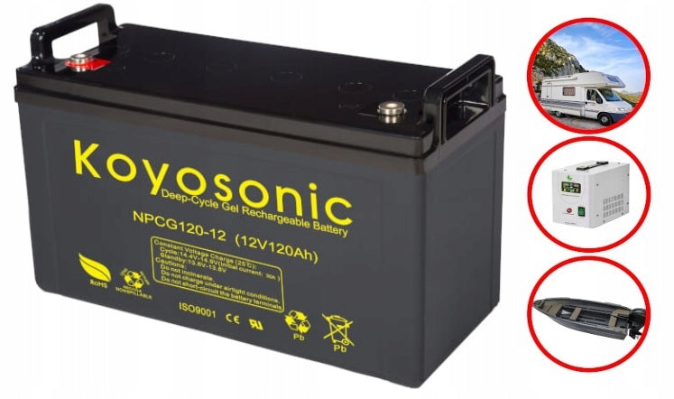 GEL KOYOSONIC 12V NPCG 120Ah REINFORCED DEEP CYCLE 12 YEARS