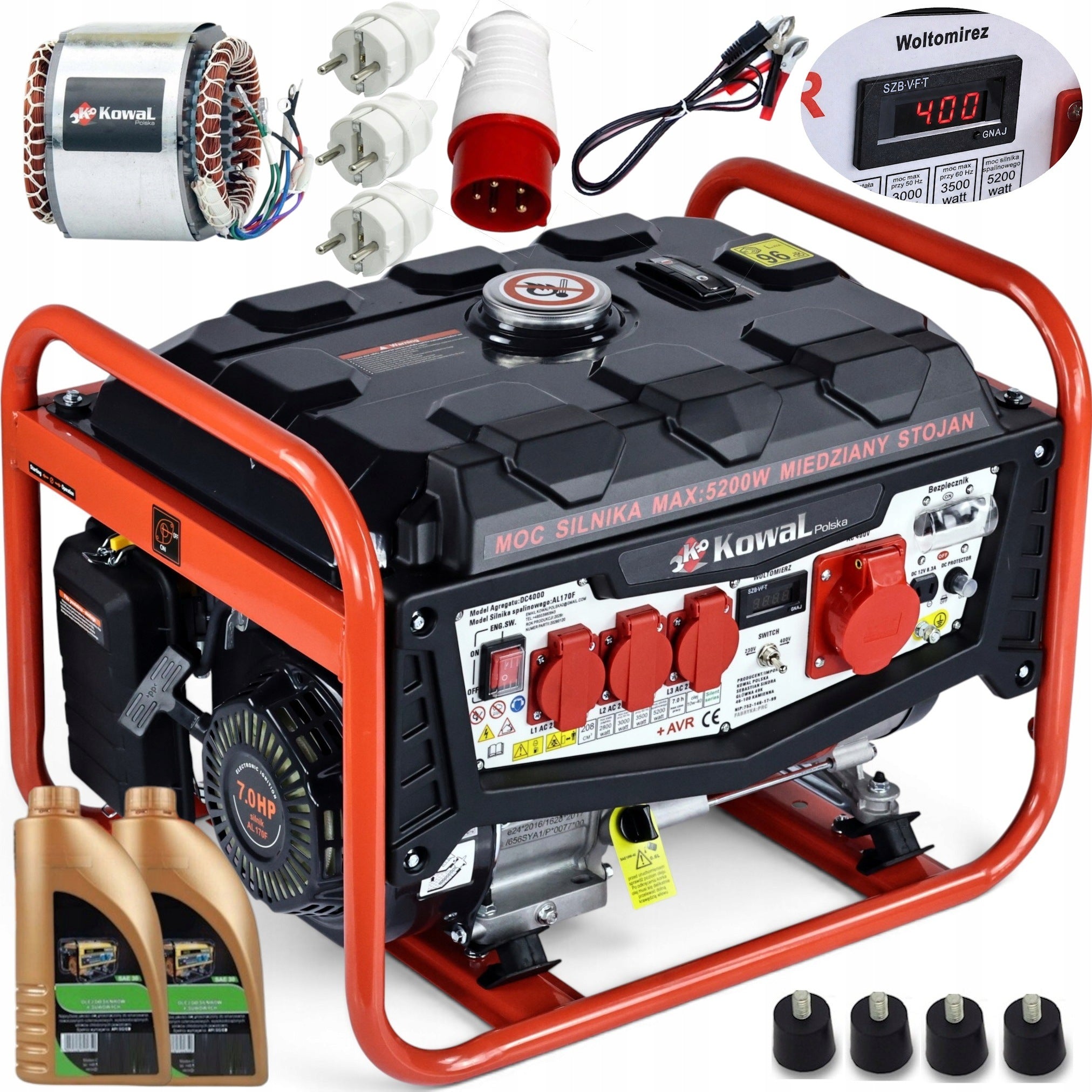 GENERATOR SET 5,2kW generator COPPER stator blacksmith HOUR COUNTER AVR+