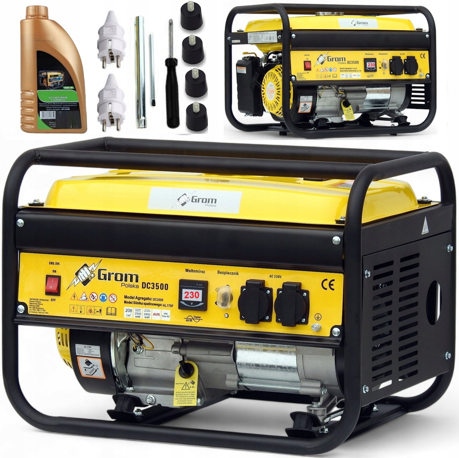 GENERATOR SET 5200W GROM POLISH BRAND +oil, AVR+
