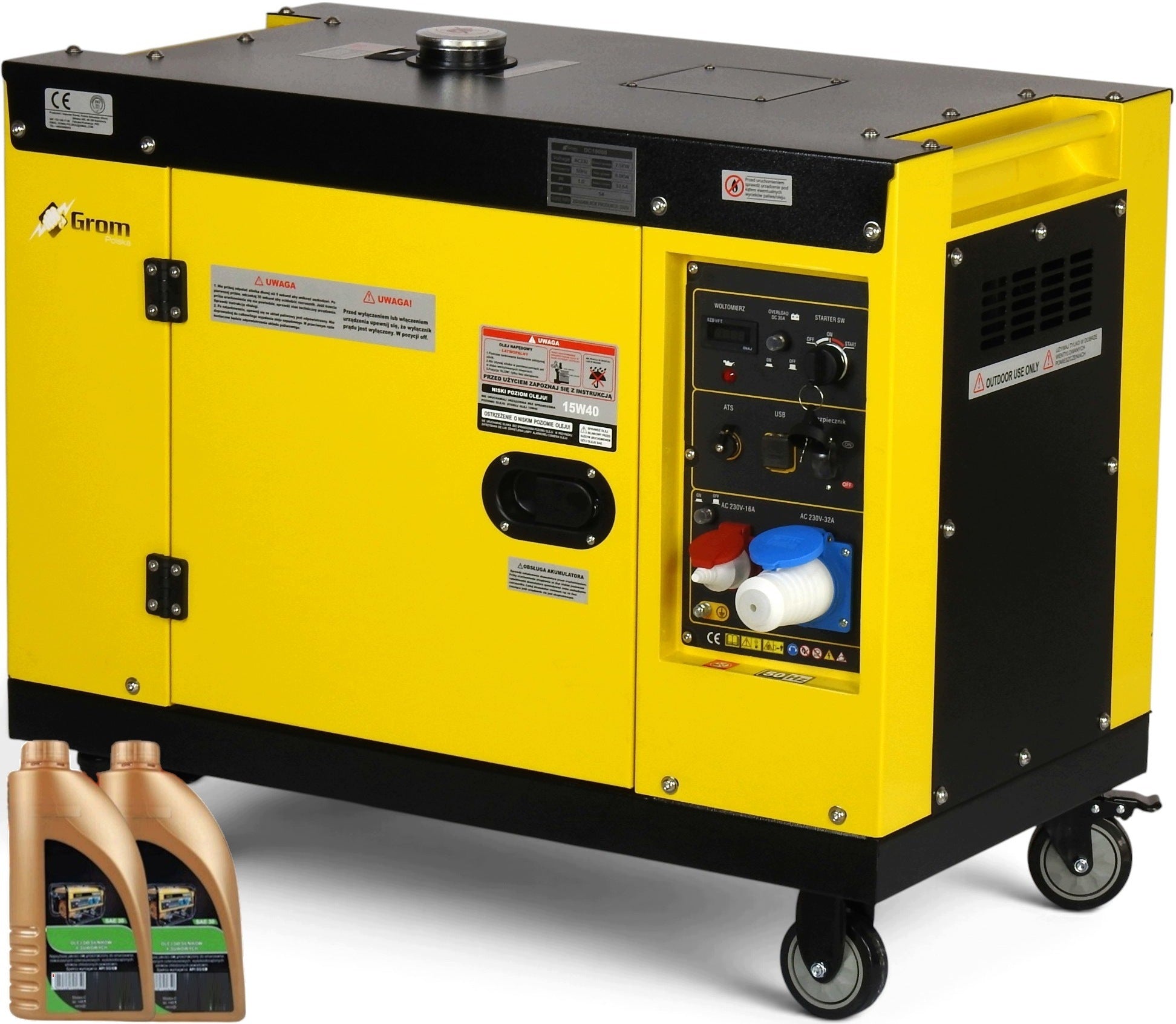 GENERATOR SET 8KW diesel GROM copper stator + rotor ATS/SZR QUIET AVR+