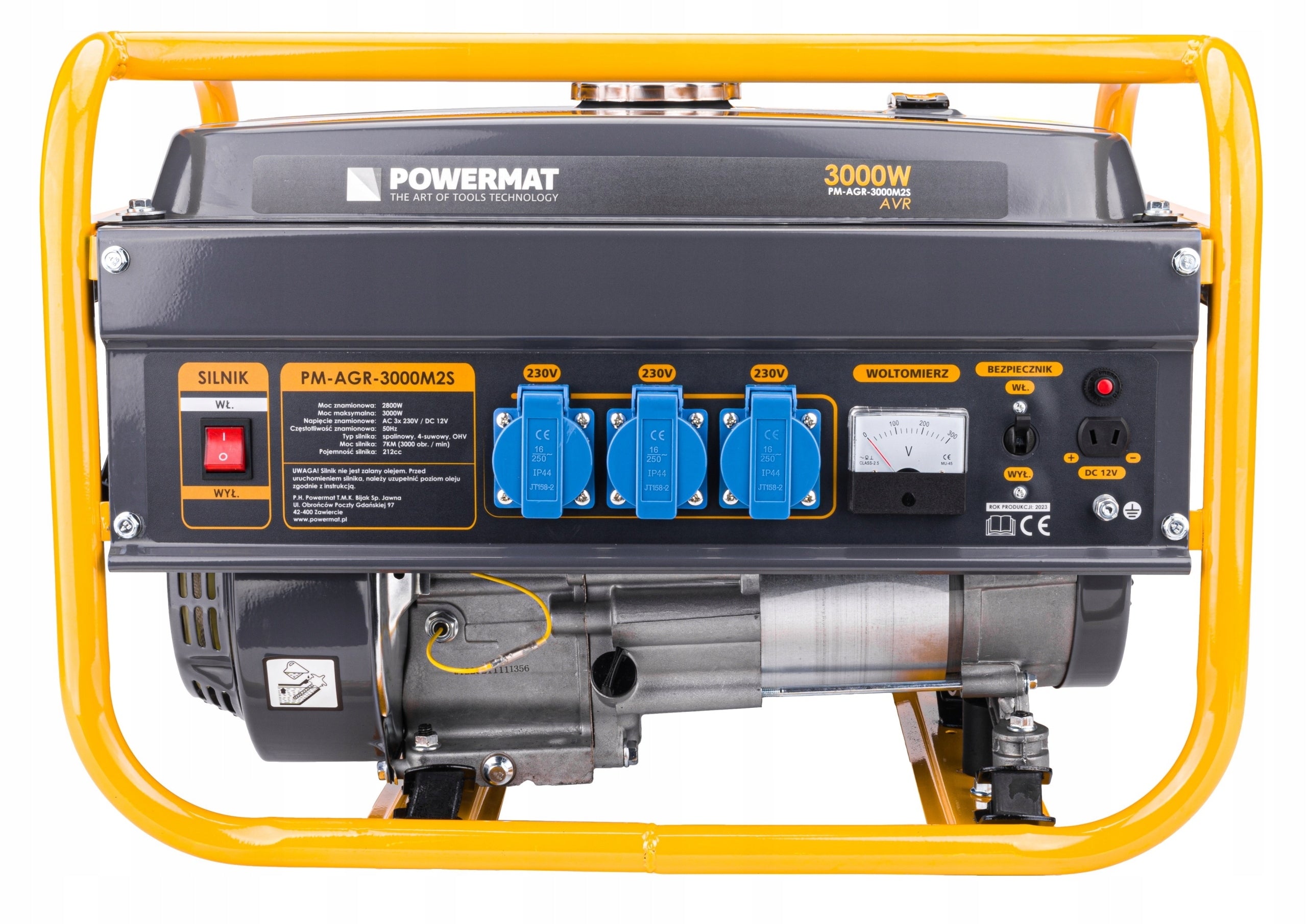 GENERATOR SET CURRENT GENERATOR 3000W 230V 12V STABILIZATION AVR POWERFUL Brand Powermat