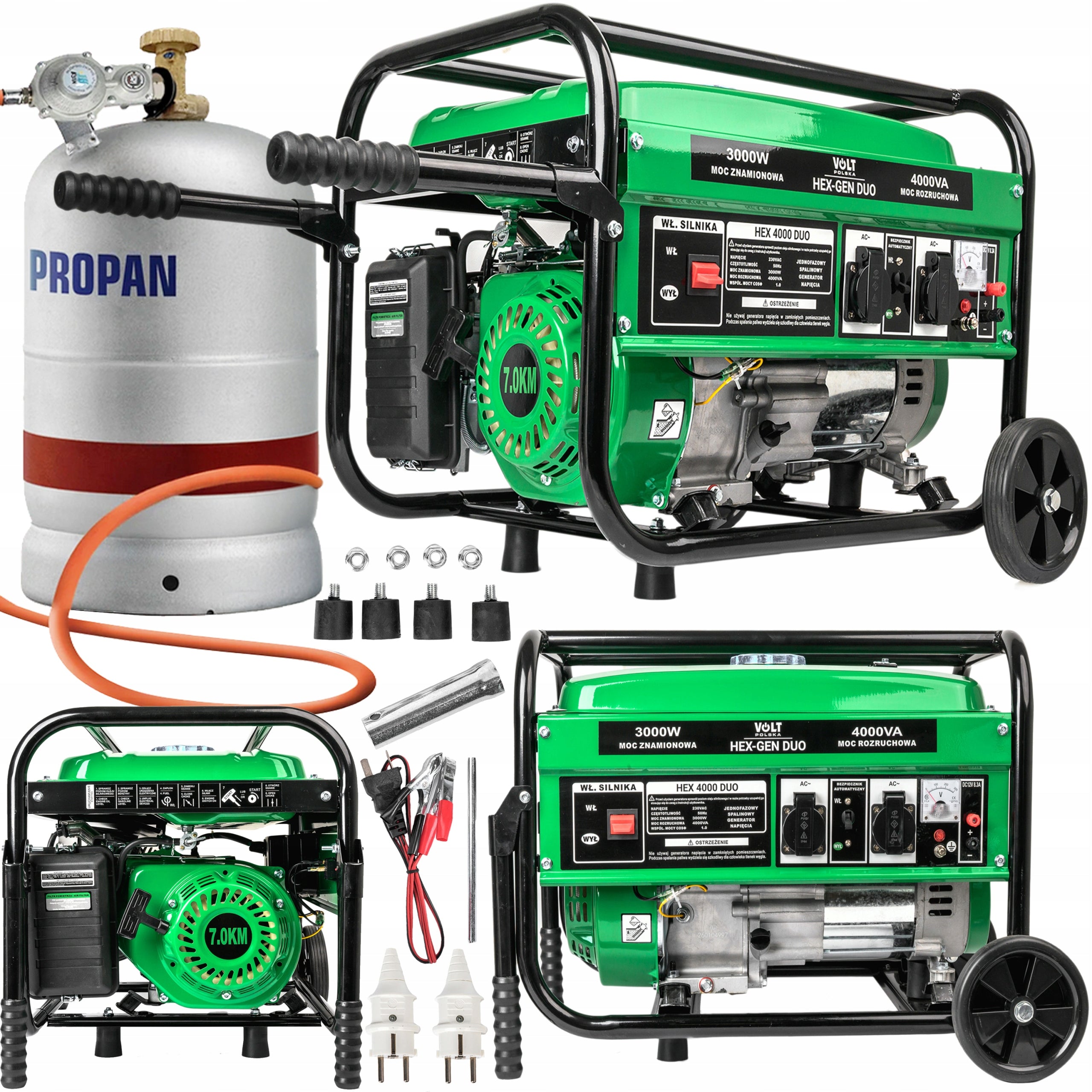 GENERATOR SET CURRENT GENERATOR HEX GEN DUAL FUEL LPG GAS 4000W 7KM