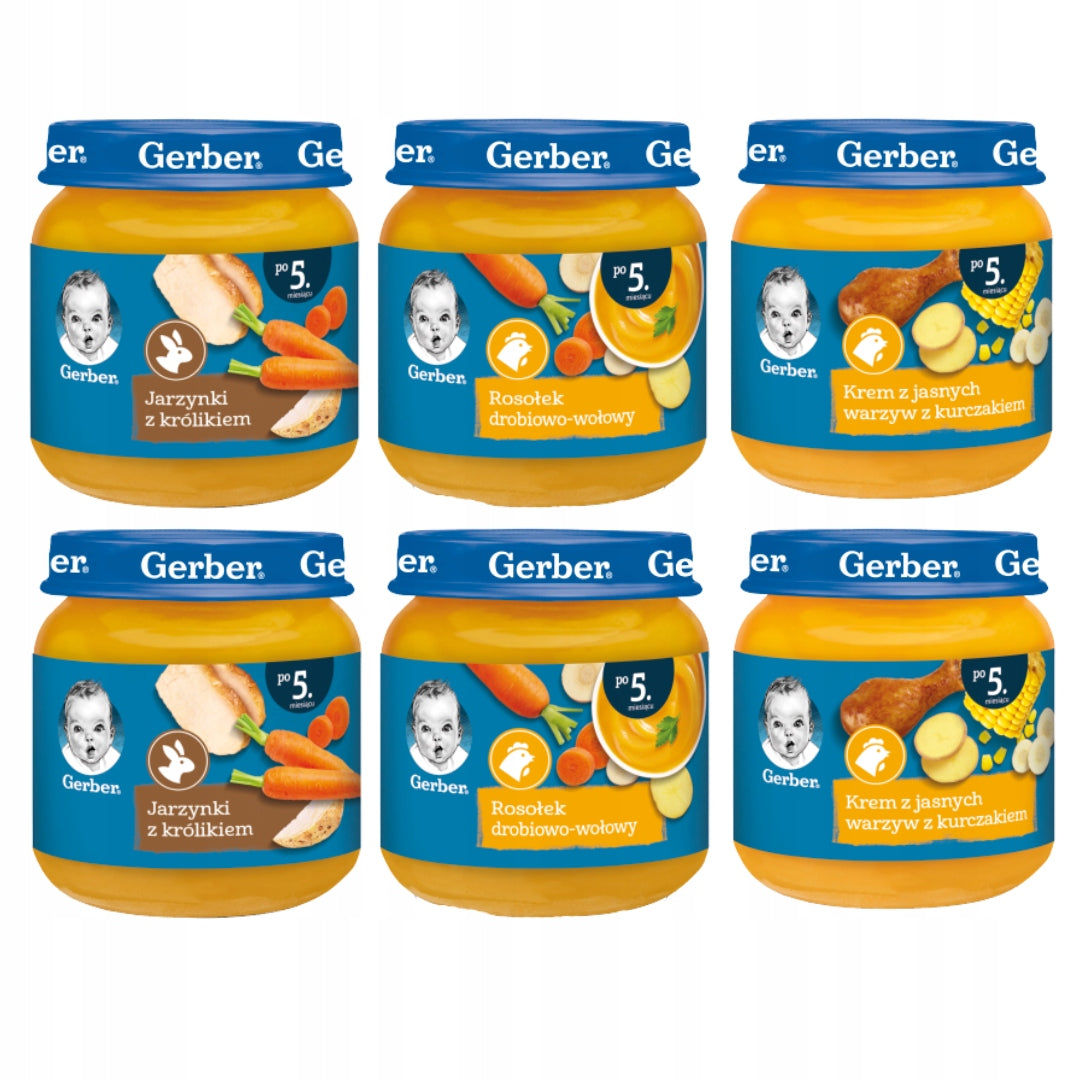 GERBER for babies after 5 months 6x 125 g Mega Mix of Flavours