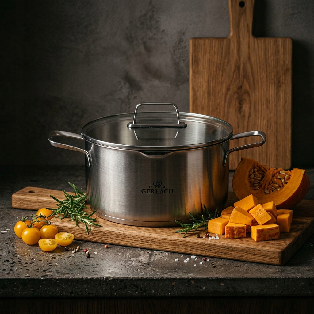 GERLACH AMBIENTE Set of pots with lids 8 el. / stainless steel Brand Gerlach
