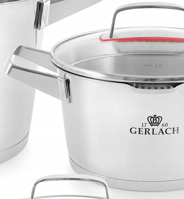 GERLACH SUPERIOR Set Pots with lids 10 el stainless steel induction Line Superior