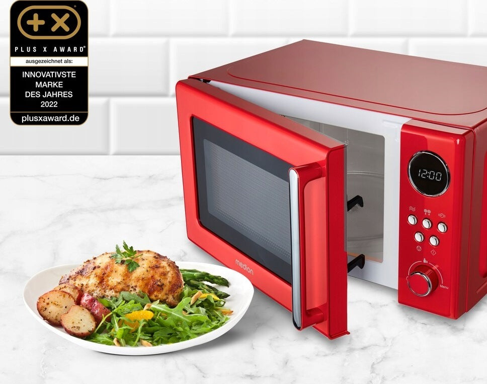 GERMAN Retro Microwave Oven 20 Liters, 800 W Microwave MEDION Brand Medion