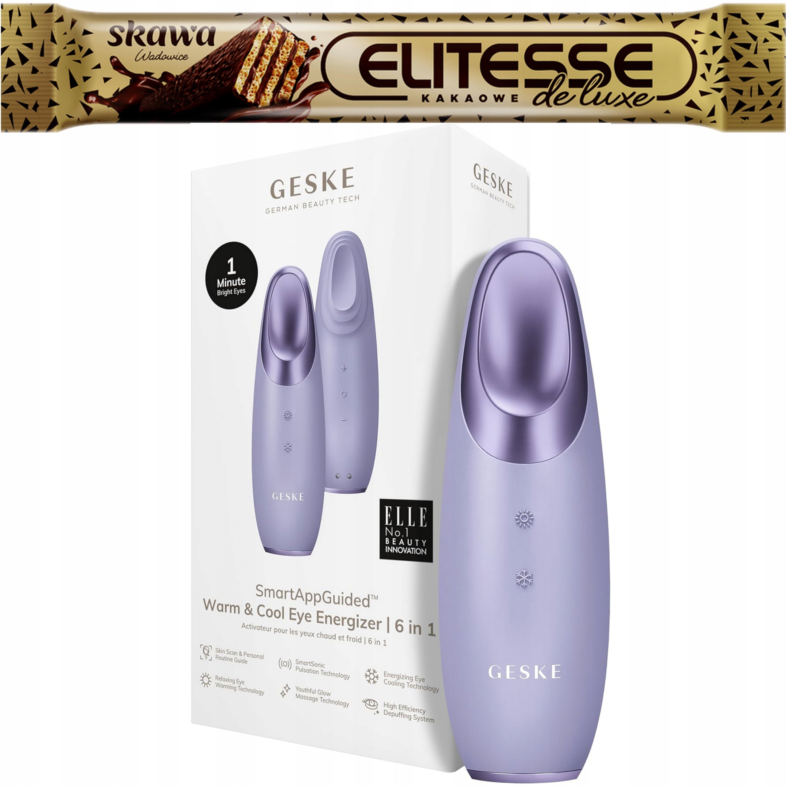 GESKE MULTIFUNCTIONAL VIBRATION MASSAGER FOR FACE COOL&WARM 6IN1 violet