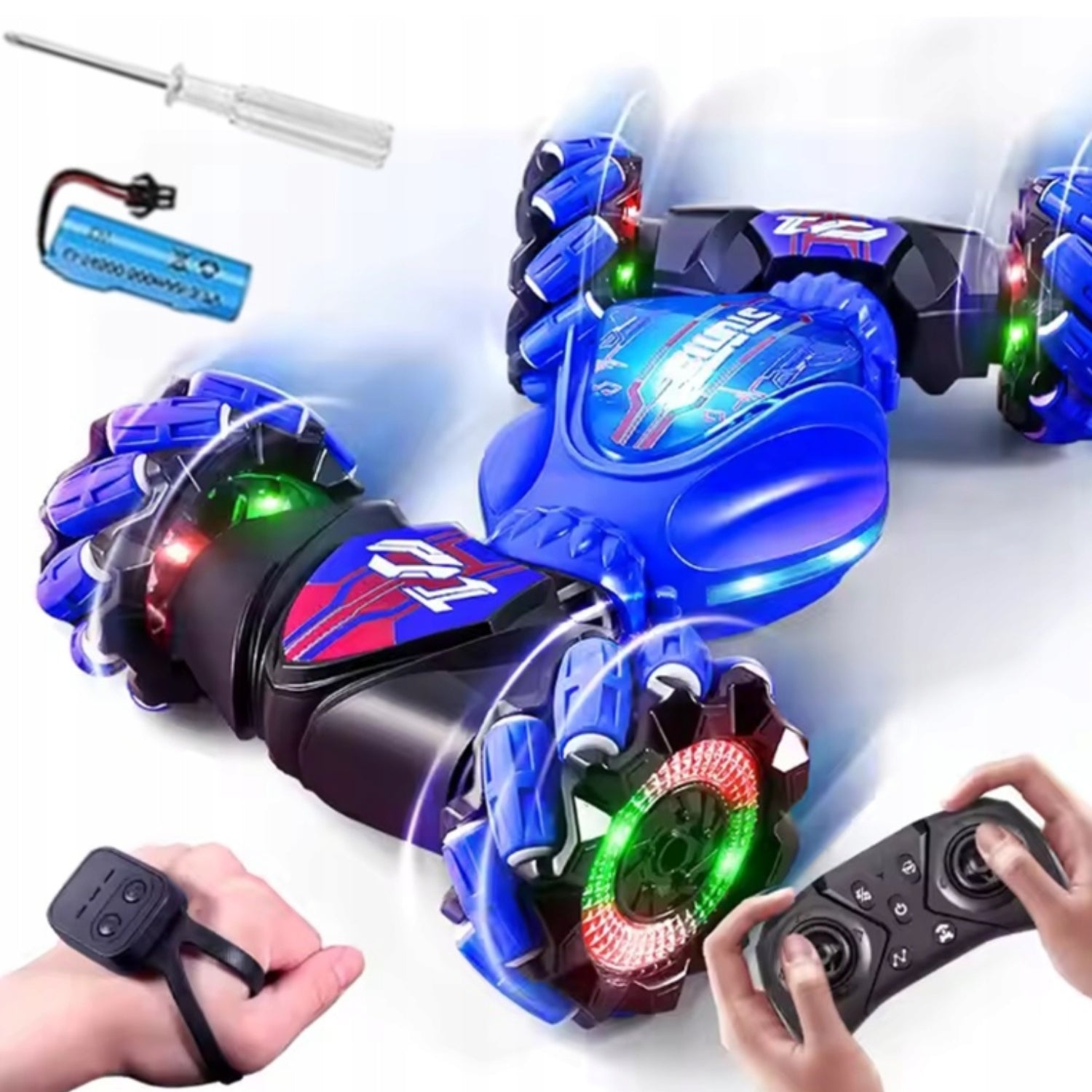 GESTURE CONTROLLED CAR + 2 x REMOTE CONTROL - AUTO 4X4 remote controlled ACCUMULATOR Brand Leopard
