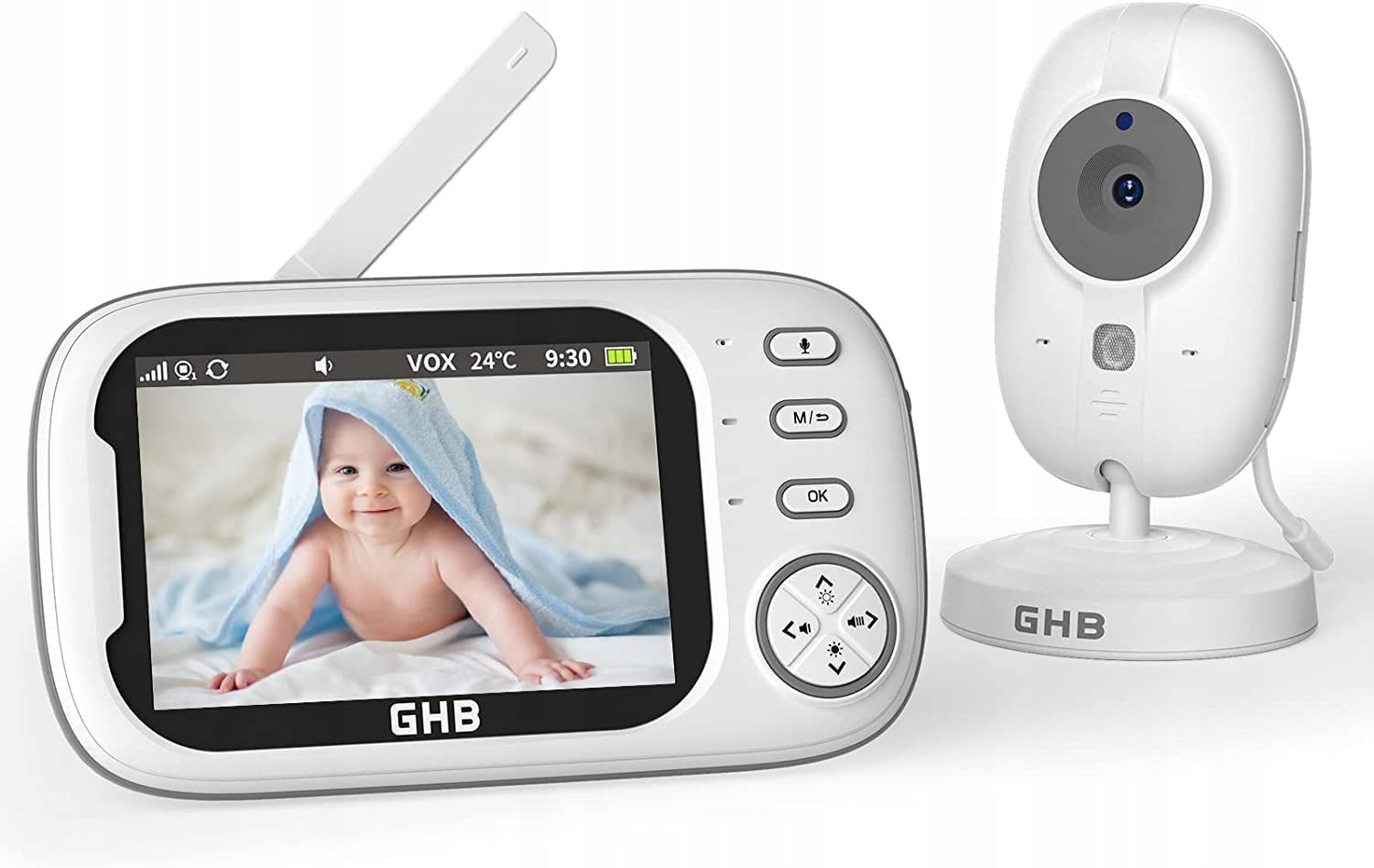 GHB Baby Monitor Electronic Camera 35 Inch VOX Night Vision Mode