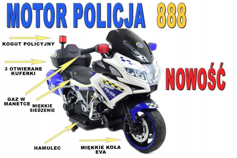 GIANT SUPER MOTOR POLICE CHASER,SOFT WHEELS,SOFT SEAT,GAS Brand Import Super-toys