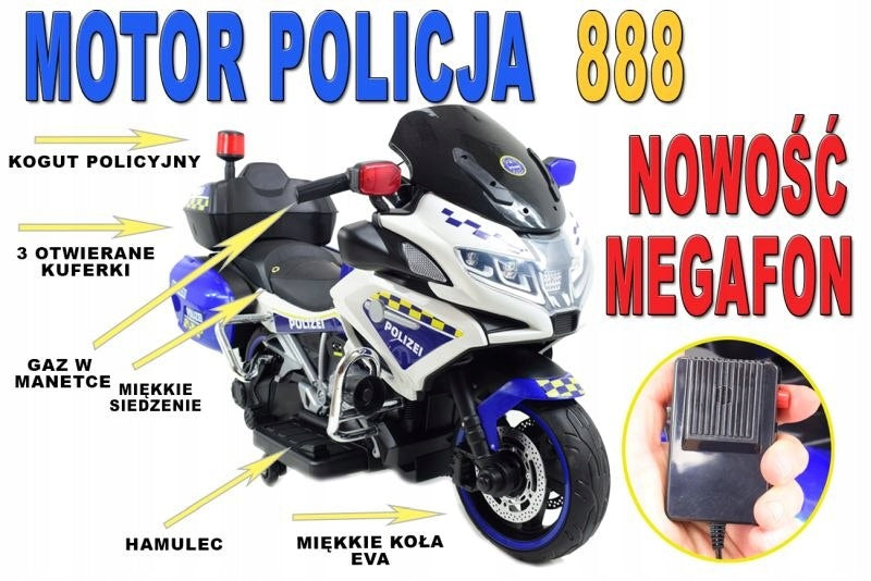 GIANT SUPER MOTOR POLICE CHASER,SOFT WHEELS,SOFT SEAT,GAS Packaging status original