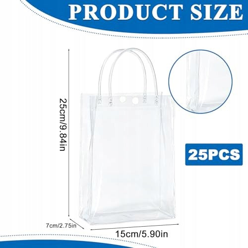 GIFT BAGS TRANSPARENT PVC WITH HANDLE SET OF 25 PIECES FOR Wedding Manufacturer code Nieoznaczona