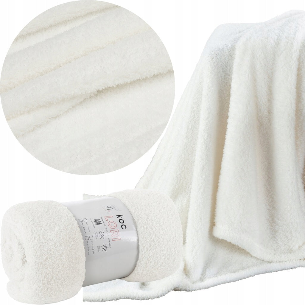 GIFT BLANKET microfiber throw for armchair 150x200 cm Eurofirany plaid white