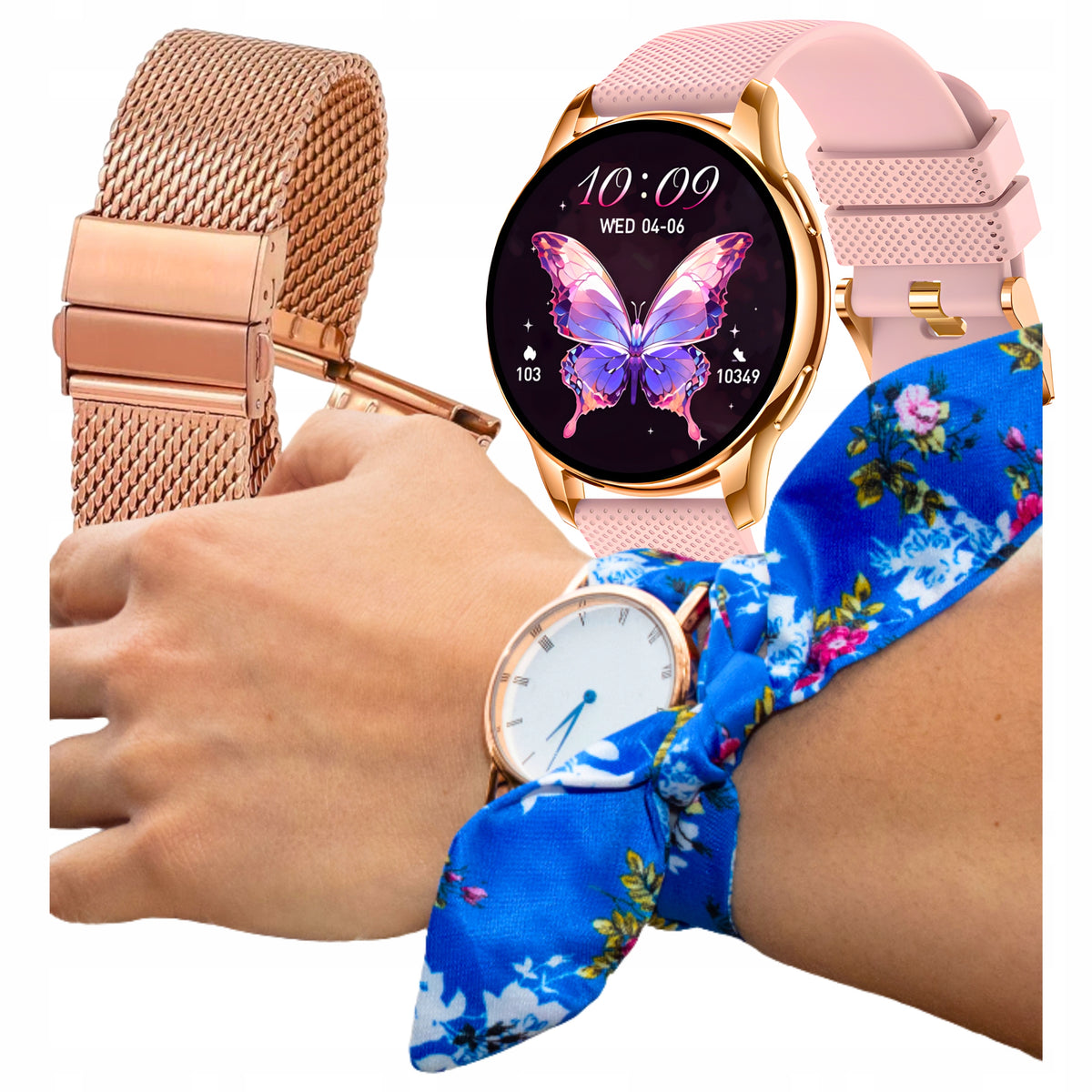 GIFT SET Devill Smartwatch Bianca and Watch Lily Women's Gold