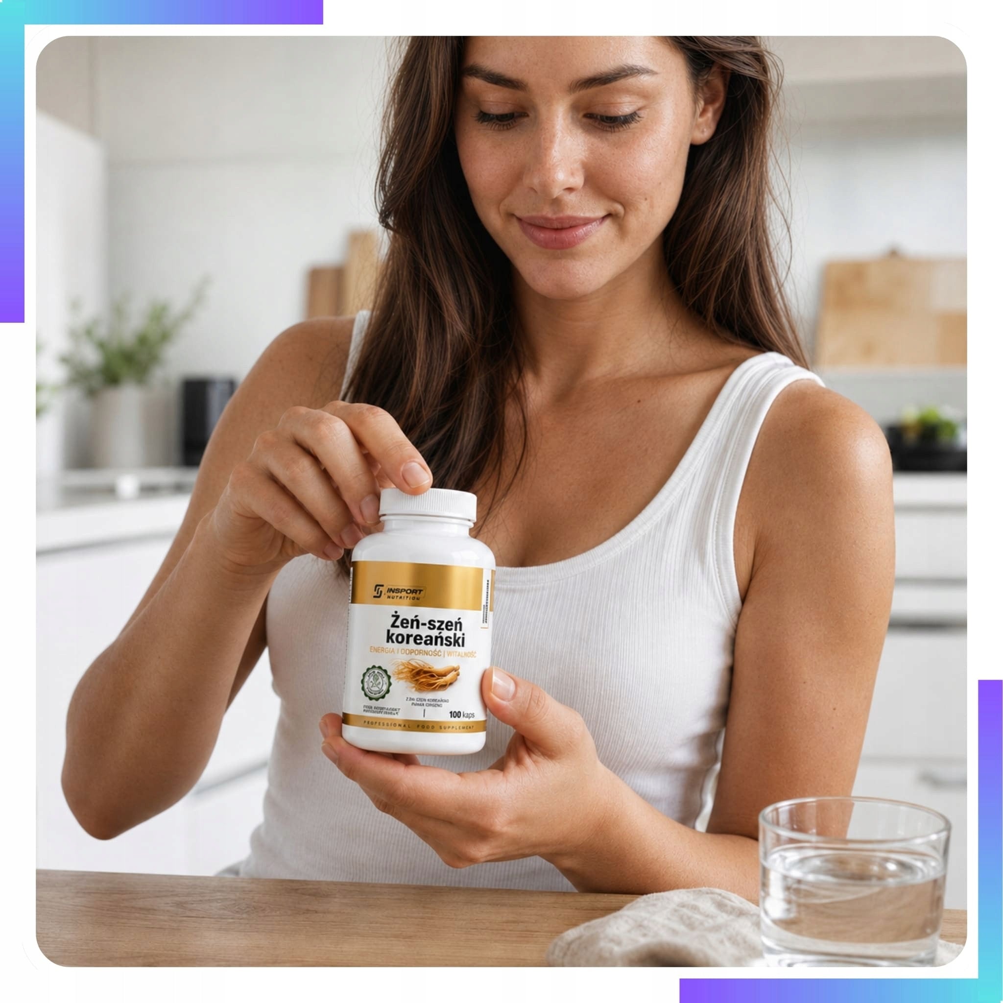 GINSENG Korean 1000 mg 100 kap Vitality Stress Memory Energy | INSPORT Packaging status original