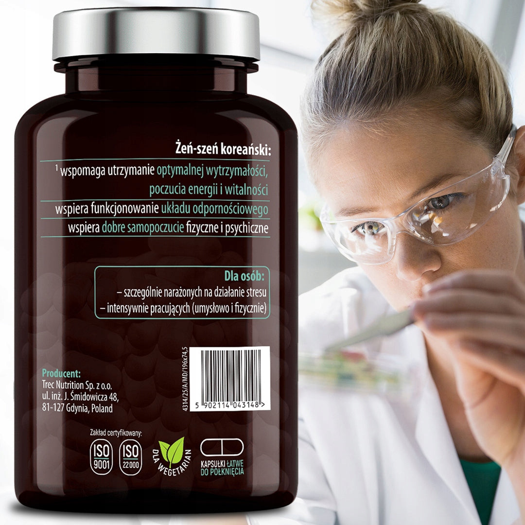 GINSENG Korean Root 500 mg 90 Kaps Strong Extract Fatigue Vitality Brand Essensey