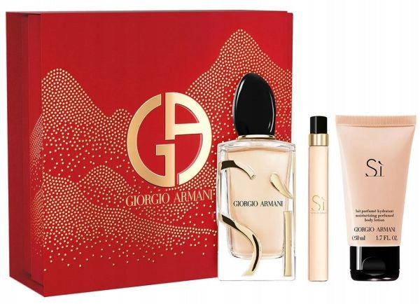 GIORGIO ARMANI SI EDP 100ml SPRAY + EDP 10ml SPRAY + BODY LOTION 50ml