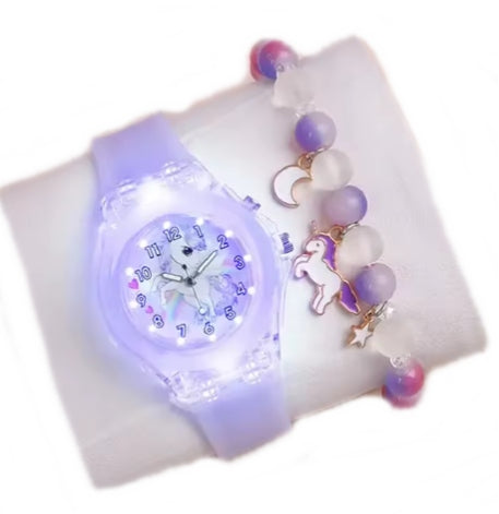 GIRL'S WATCH WITH STRAP GLOWING + BRACELET 1667