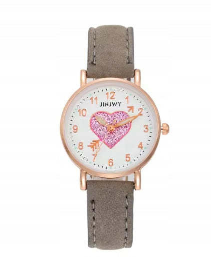 GIRLS' WATCH WITH STRAP HEART ON COMMUNION GREY 1699
