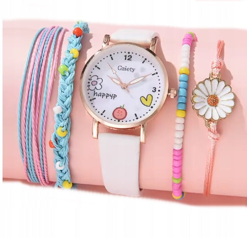 GIRLS' WATCH WITH STRAP + JEWELRY INCLUDED BRACELETS 1307