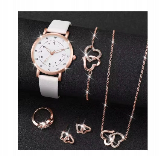 GIRLS' WATCH WITH STRAP + JEWELRY INCLUDED HEARTS 1246