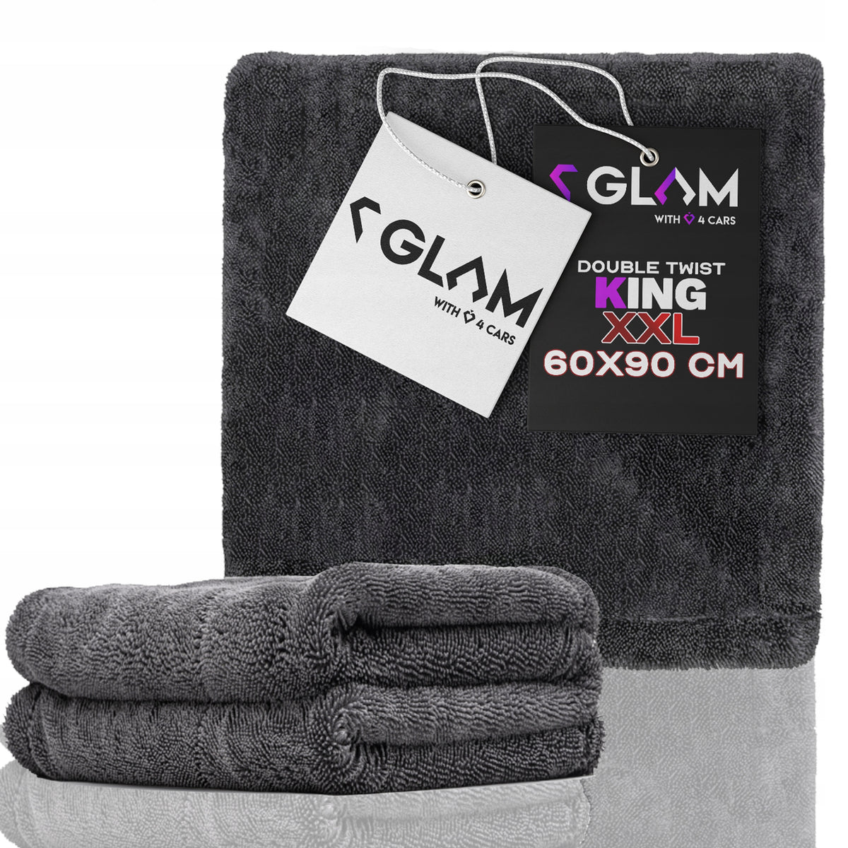 GLAM DOUBLE TWIST KING XL TOWEL FOR DRYING CAR 1200GSM 60X90