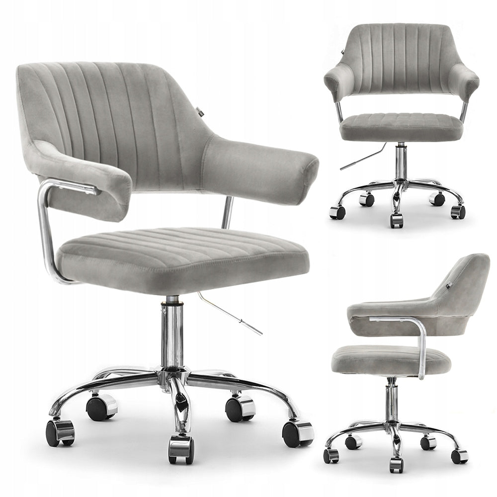 GLAM STYLE ARMCHAIR FOR WOMAN TEENAGE MERLIN LIGHT GREY STRONG VELOUR