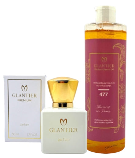 GLANTIER Set Glantier 477 - Premium Perfume 50ml + Body Wash Oil
