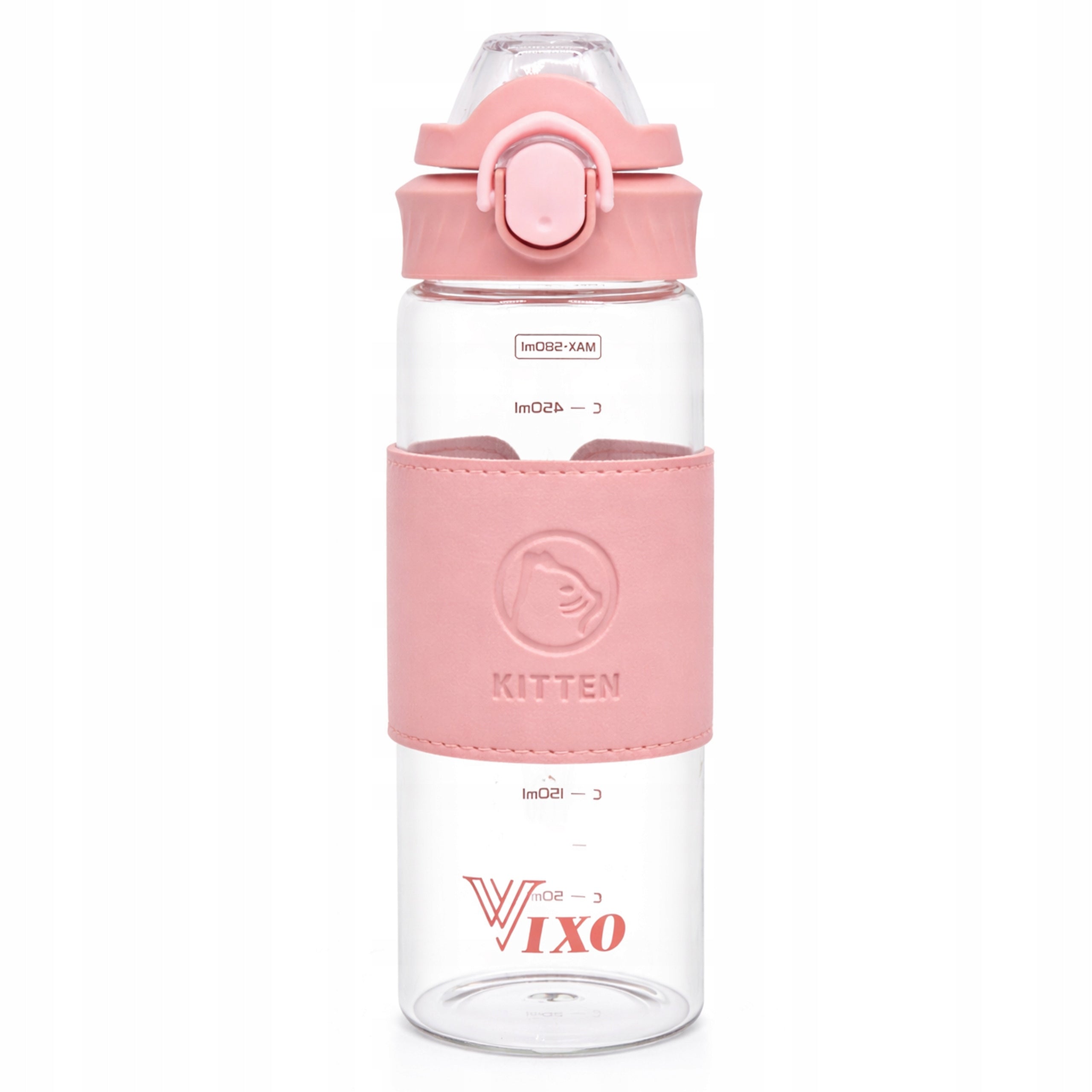 GLASS BOTTLE FOR WATER DRINKS VIXO GLASS BOTTLE AIRTIGHT STRAINER HOLDER Manufacturer code Bidon ze szkła butelka na wodę VX59001R