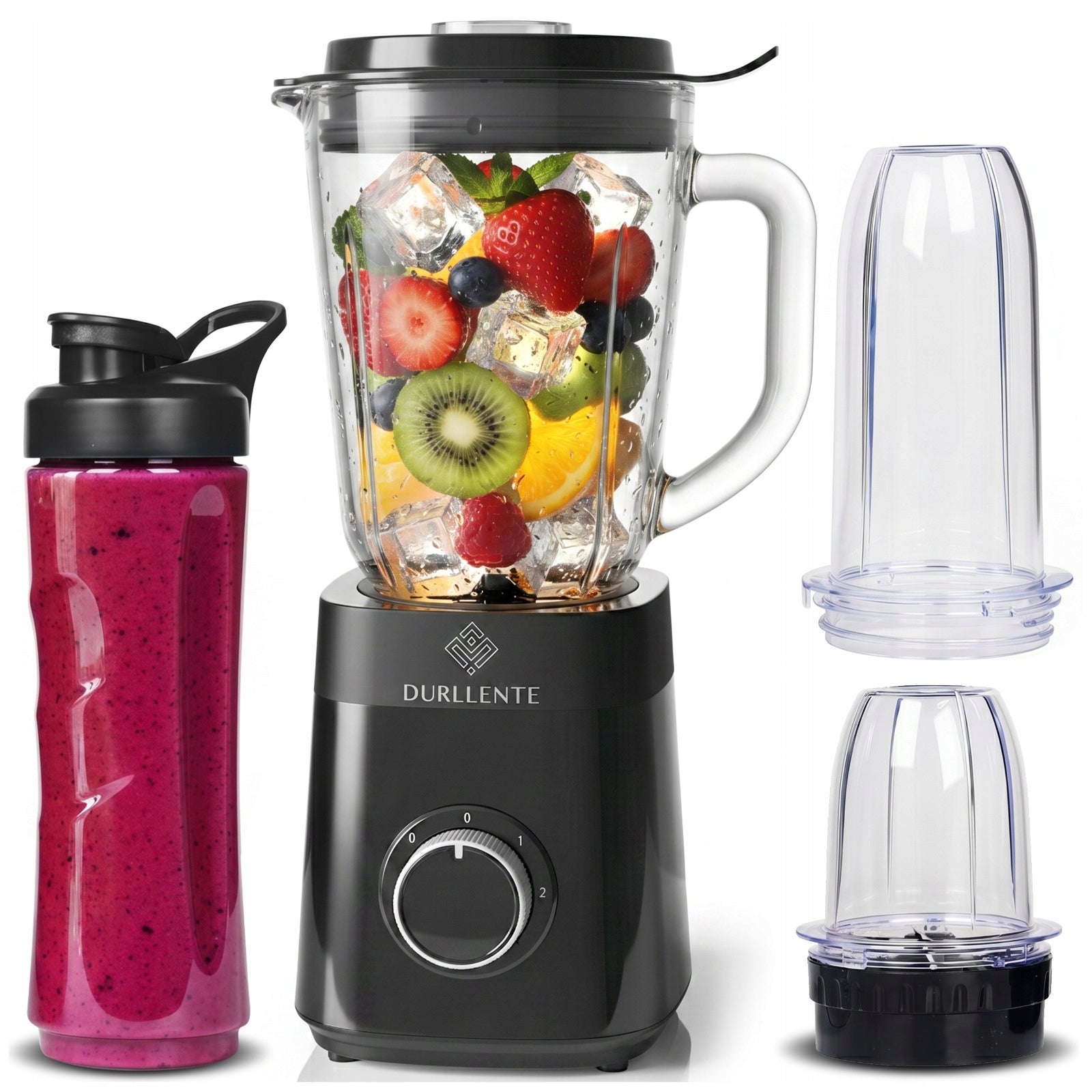 GLASS CUP BLENDER 1,5L SMOOTHIE MIXER FOR COCKTAILS WATER BOTTLE DURLLENTE