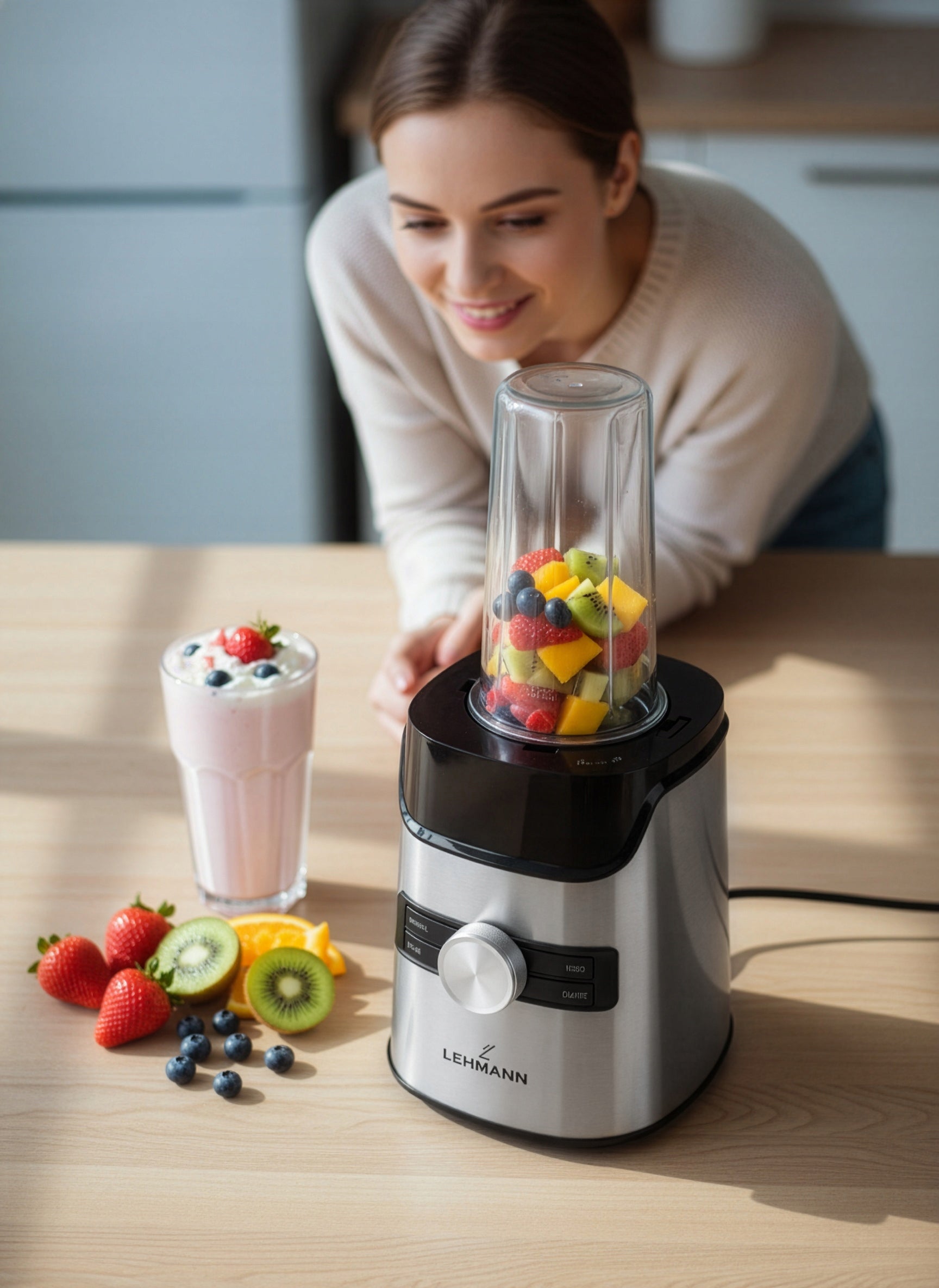 GLASS CUP BLENDER FOR SMOOTHIE COCKTAILS WATER BOTTLES CRUSHES ICE GRINDER XL Packaging status original