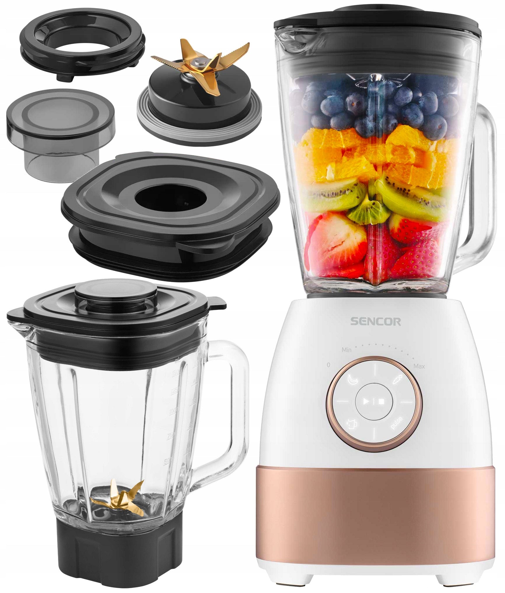 GLASS CUP BLENDER FOR SMOOTHIE SENCOR 1800 IN 24000 RPM 6 BLADES