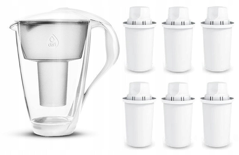 GLASS FILTER JUG DAFI CRYSTAL 6 FILTERS