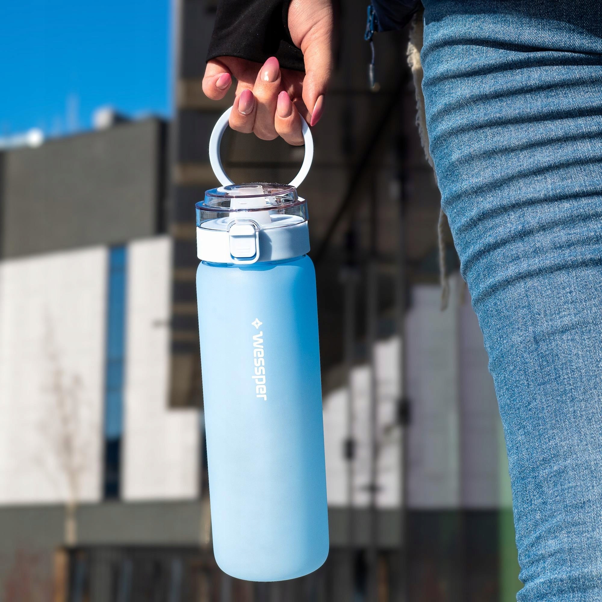GLASS Filter bottle Wessper ActiveMax 0,68l blue + 3x Filter Brand Wessper