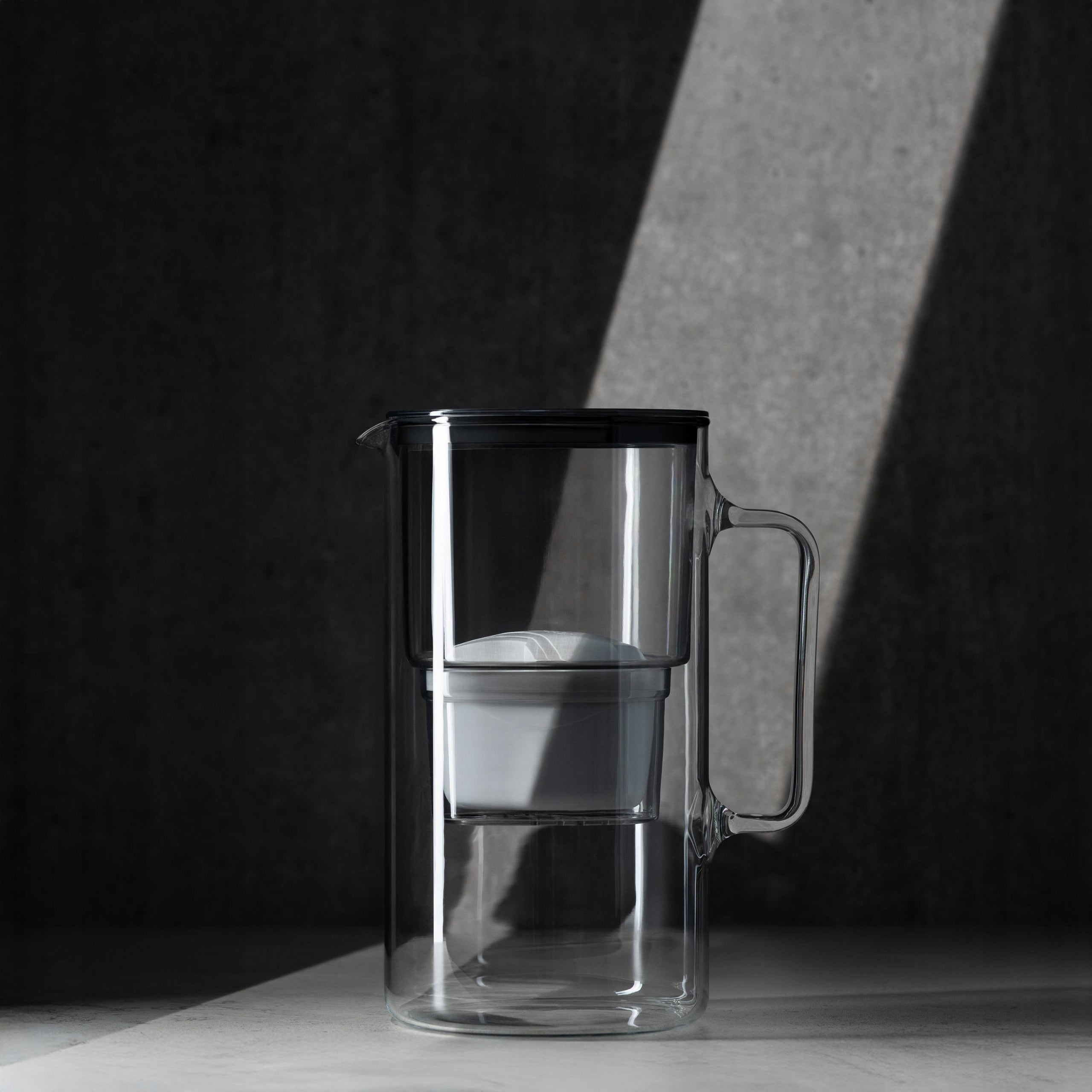 GLASS JUG WESSPER D2 BOROSILICATE 3l + 1x FILTER WATER CARTRIDGE WESSPER Manufacturer code WES201-BK
