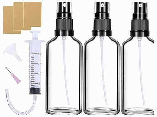 GLASS SPRAY BOTTLE 100ML FOR TRAVEL SET OF 3 PCS FOR HOME