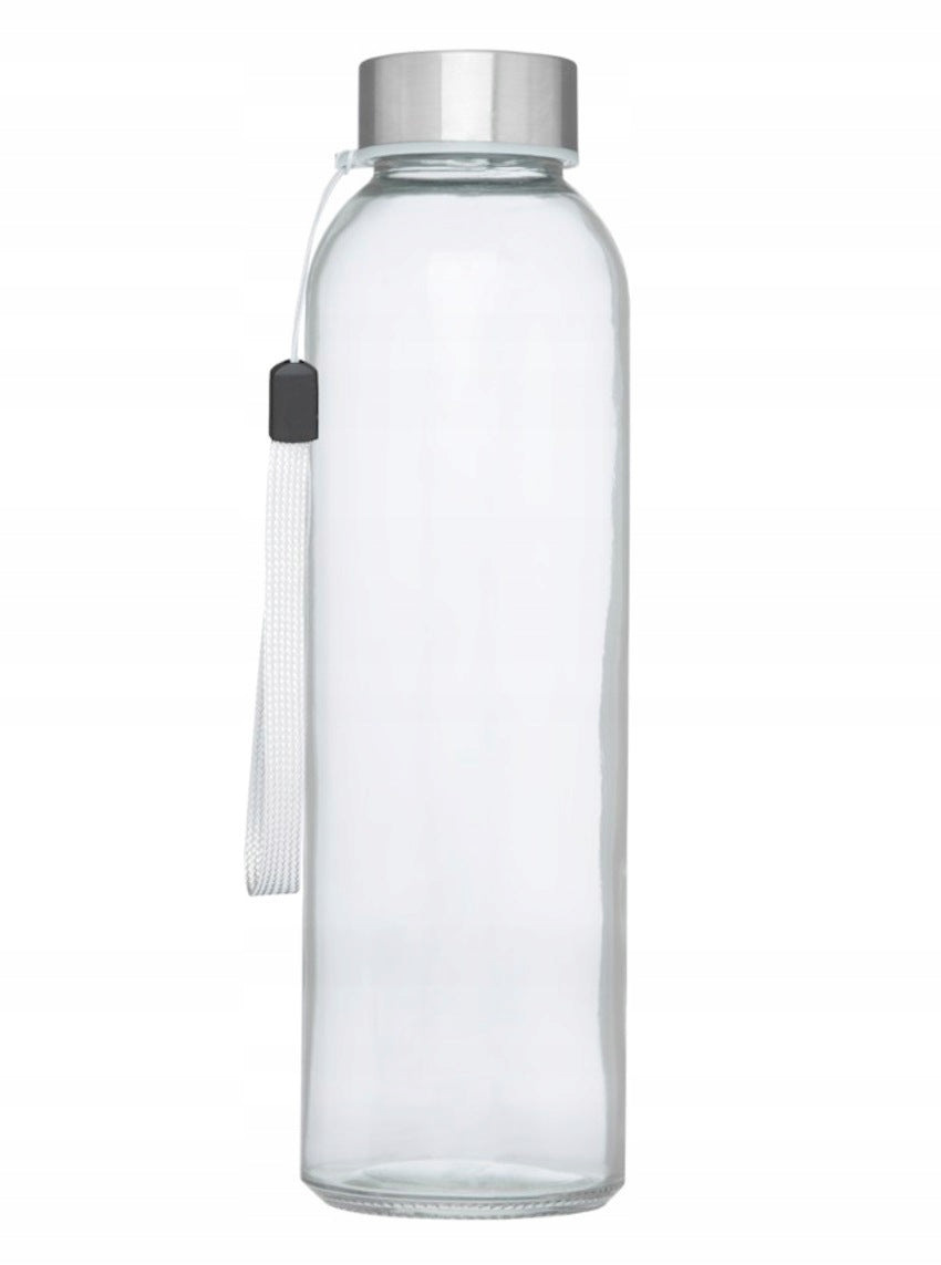 GLASS WATER BOTTLE 500ml ECO WATER BOTTLE FOR DRINKS JUICE 0,5L COLOURLESS
