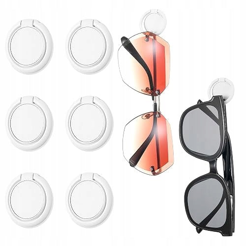 GLASSES HOLDERS SELF ADHESIVE WALL METAL ROUND 8 PCS. METAL