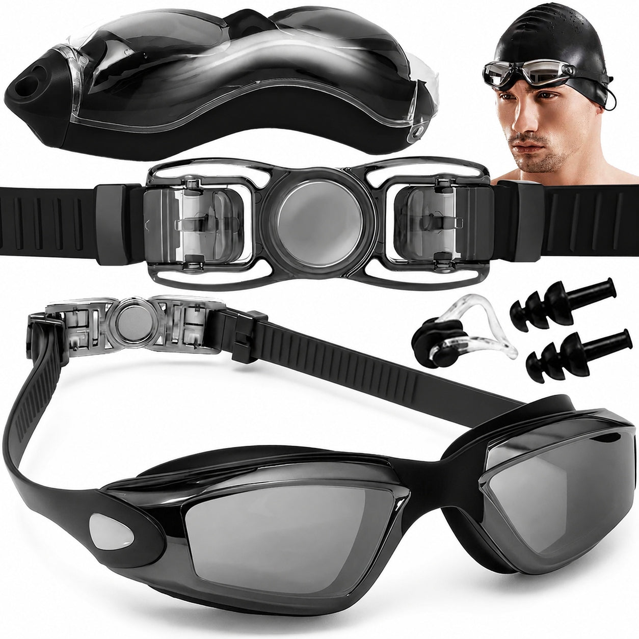 GLASSES SWIMMING GOGGLES EASY POOL CLOSURE FOR SWIMMING ANTI-FOG PRO